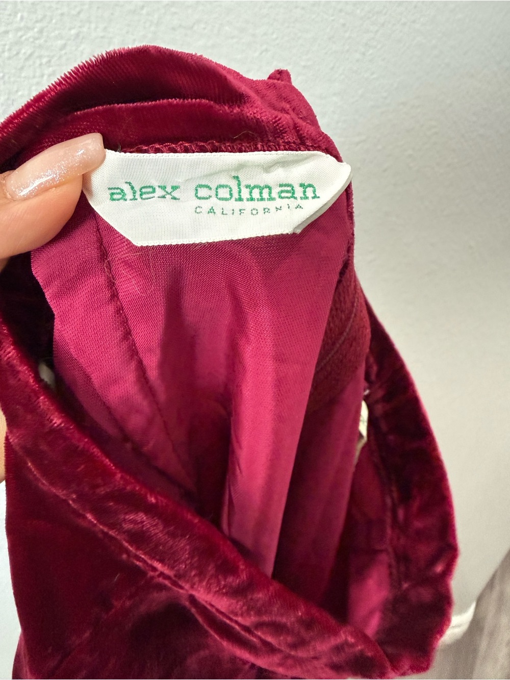 Vintage Alex Colman Burgundy Velvet Maxi Skirt Side Slit Whimsy Goth Y2K Size XS - Picture 3 of 9